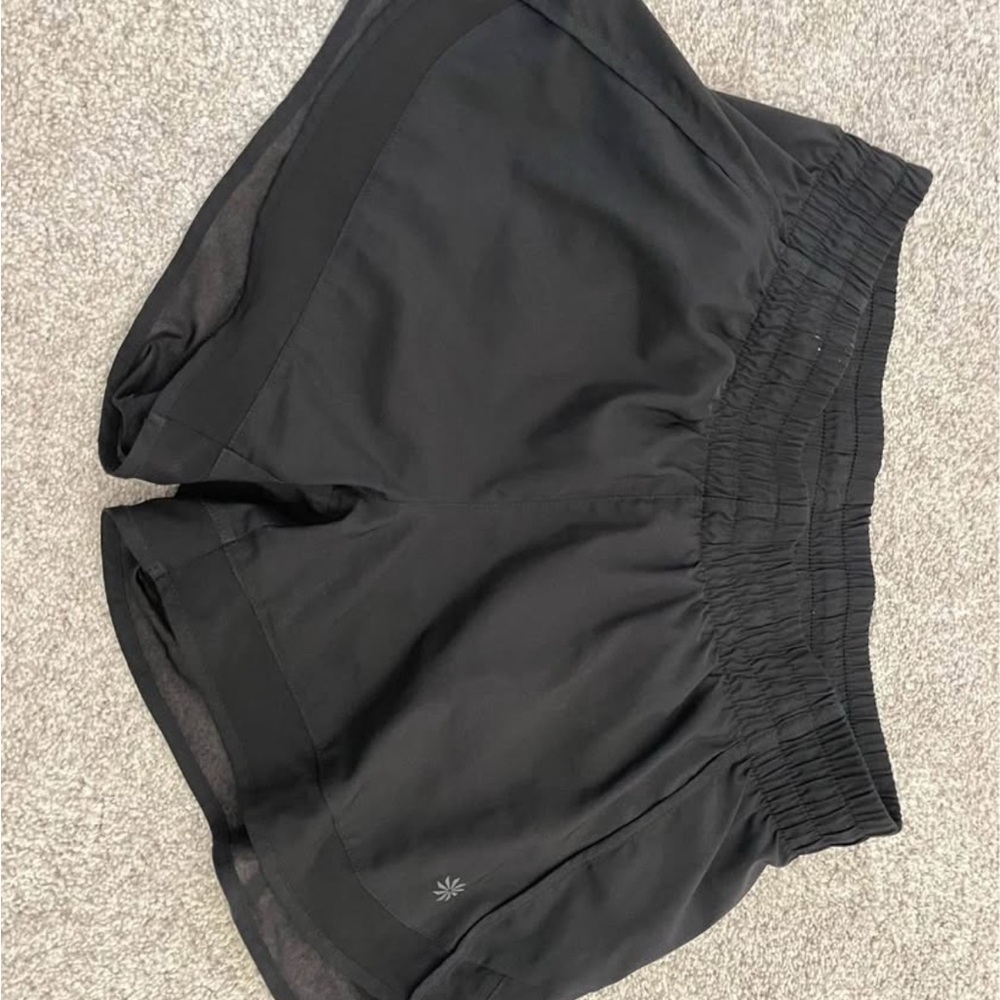 Athleta Black Athletic Shorts Moisture-Wicking Relaxed Fit